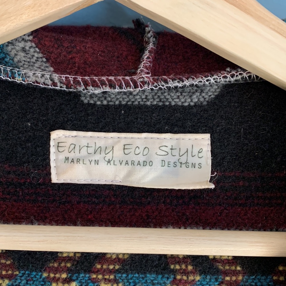 Southwestern style Wool blanket coat- handmade in 🍁 canada. Earth Eco Style. - Picture 4 of 8